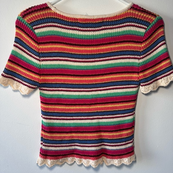 Francesca’s Rainbow Striped Crochet Top - Picture 11 of 15